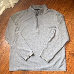 Adidas Men’s Large Prime Green Gray Quarter 1/4 Zip Pullover Long Sleeve